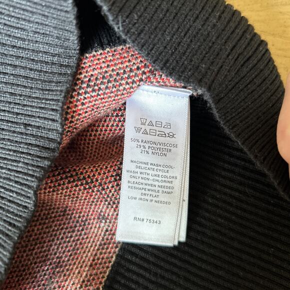 Argyle Plaid Clueless Sweater Preppy Y2K Viscose Blend Black Beige Ivy League M - Picture 8 of 14